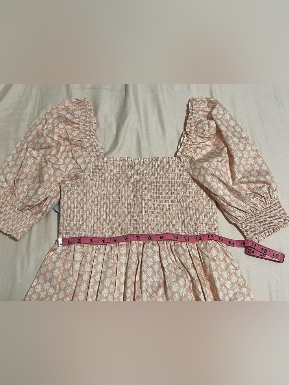 NWT Hill House Home Athena Nap Dress Mini Baroque Shells Pale Coral Pink SIZE M - Picture 8 of 11